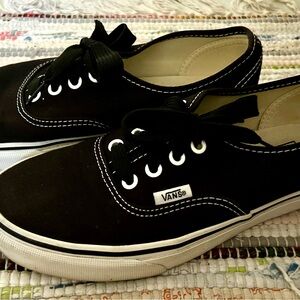 Vans Black and White Canvas Shoes